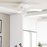 Harbor Breeze Armitage 42-in White LED Indoor Flush Mount Ceiling Fan with Light Kit (4-Blade)