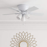 Harbor Breeze Centreville 42-in White LED Indoor Flush Mount Ceiling Fan with Light Kit (5-Blade)