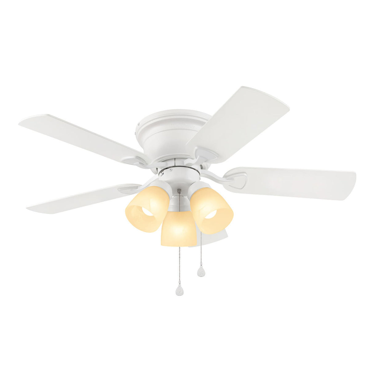 Harbor Breeze Centreville 42-in White LED Indoor Flush Mount Ceiling Fan with Light Kit (5-Blade)
