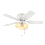 Harbor Breeze Centreville 42-in White LED Indoor Flush Mount Ceiling Fan with Light Kit (5-Blade)