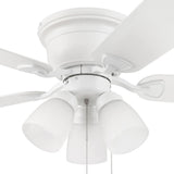 Harbor Breeze Centreville 42-in White LED Indoor Flush Mount Ceiling Fan with Light Kit (5-Blade)