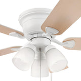 Harbor Breeze Centreville 42-in White LED Indoor Flush Mount Ceiling Fan with Light Kit (5-Blade)