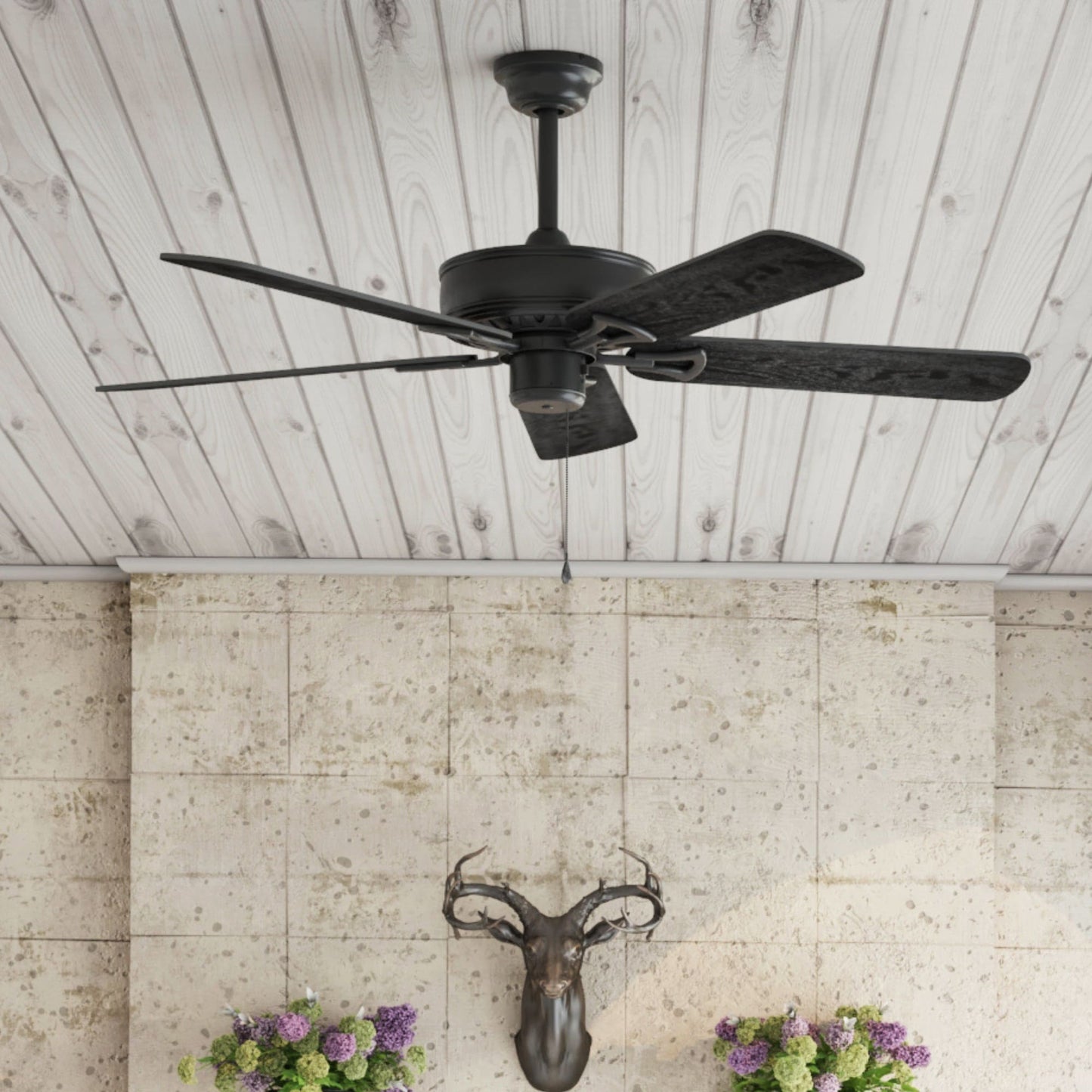 Harbor Breeze Calera 52-in Aged Bronze Downrod Mount Indoor/Outdoor Ceiling Fan
