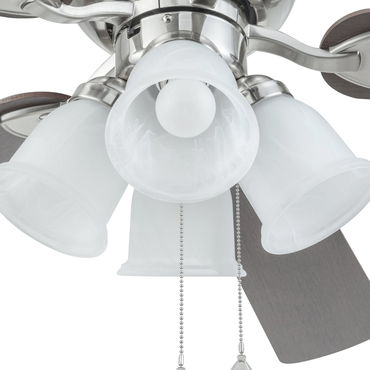 Harbor Breeze Centreville 52-in Brushed Nickel LED Indoor Flush Mount Ceiling Fan with Light Kit (5-Blade)