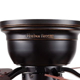 Harbor Breeze Centreville 42-in Oil-Rubbed Bronze LED Indoor Flush Mount Ceiling Fan with Light Kit (5-Blade)