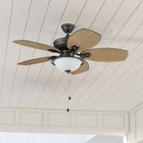 Harbor Breeze Cedar Shoals 44-in Oil-Rubbed Bronze LED Indoor/Outdoor Ceiling Fan with Light Kit, 5-Blade