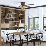 Harbor Breeze Centreville 52-in Oil-Rubbed Bronze LED Indoor Flush Mount Ceiling Fan with Light (5-Blade)
