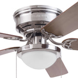 Harbor Breeze Armitage 52-in Brushed Nickel LED Indoor Flush Mount Ceiling Fan with Light Kit, 5-Blade