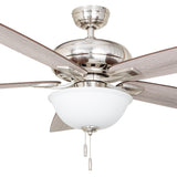Harbor Breeze Cooperstown 62-in Brushed Nickel LED Indoor Ceiling Fan with Light, 5-Blade