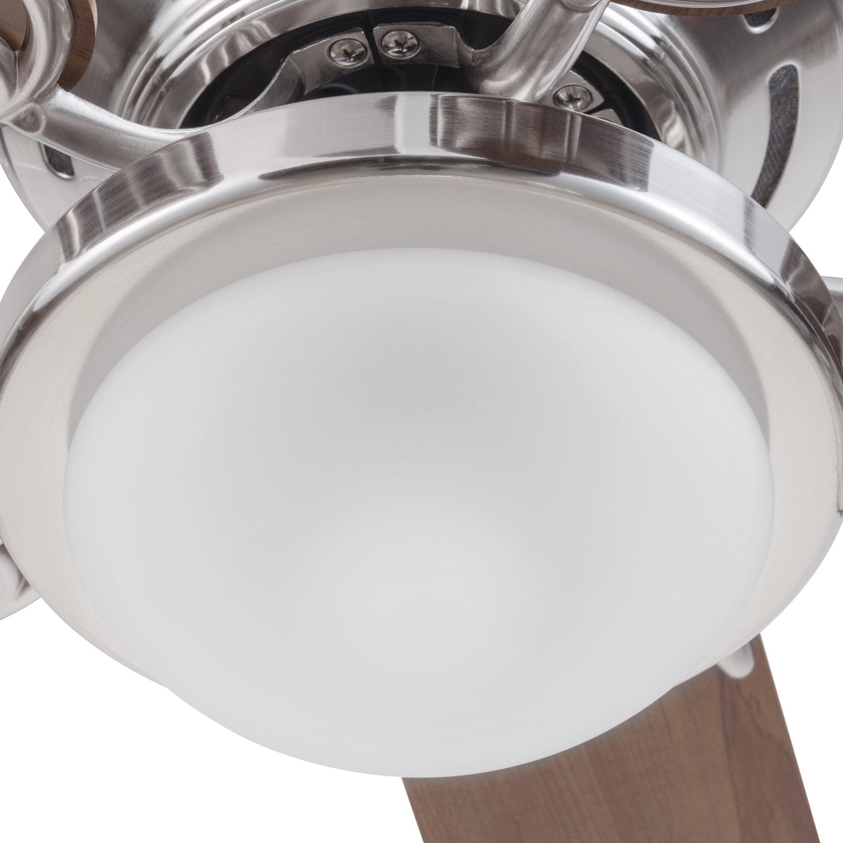 Harbor Breeze Armitage 52-in Brushed Nickel LED Indoor Flush Mount Ceiling Fan with Light Kit, 5-Blade