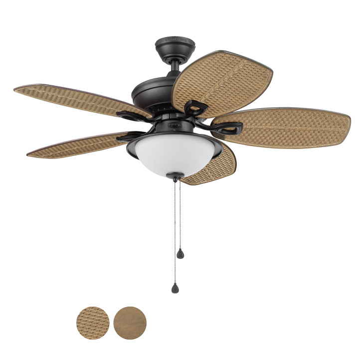 Harbor Breeze Cedar Shoals 44-in Oil-Rubbed Bronze LED Indoor/Outdoor Ceiling Fan with Light Kit, 5-Blade