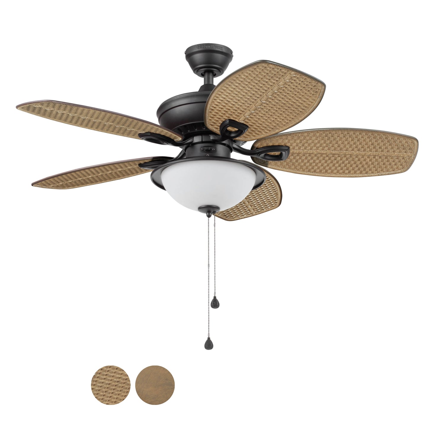 Harbor Breeze Cedar Shoals 44-in Oil-Rubbed Bronze LED Indoor/Outdoor Ceiling Fan with Light Kit, 5 Blades