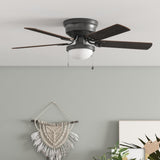 Harbor Breeze Armitage 52-in Bronze LED Indoor Flush Mount Ceiling Fan with Light Kit (5-Blade)
