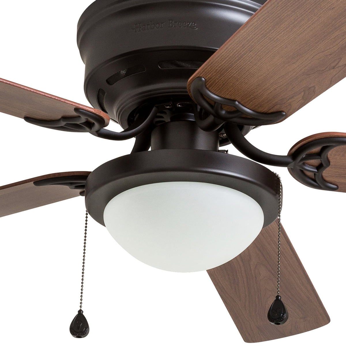 Harbor Breeze Armitage 52-in Bronze LED Indoor Flush Mount Ceiling Fan (5-Blade)