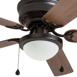 Harbor Breeze Armitage 52-in Bronze LED Indoor Flush Mount Ceiling Fan (5-Blade)