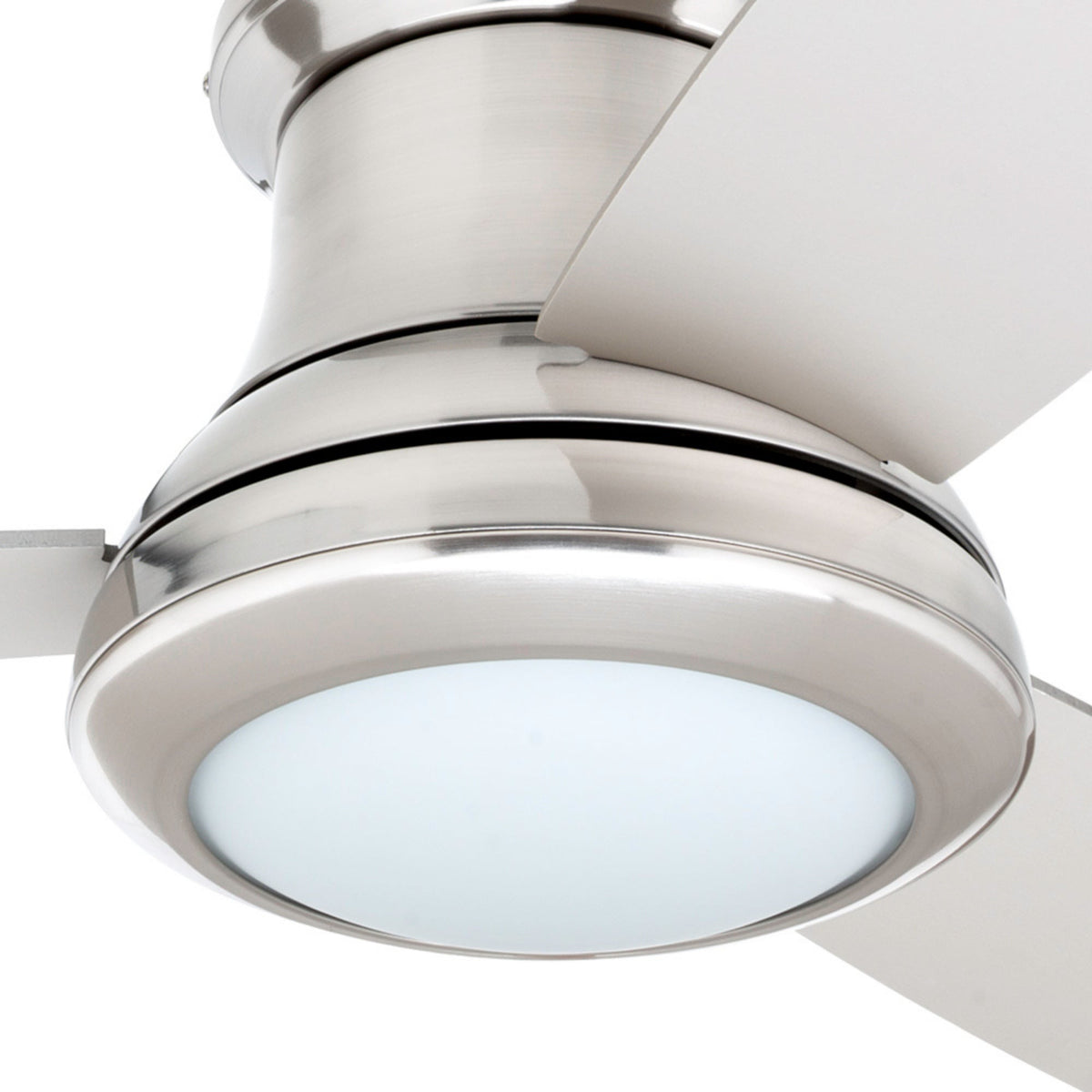 Harbor Breeze Sail Stream 52-in Brushed Nickel LED Indoor Flush Mount Ceiling Fan with Light Kit and Remote, 3-Blade