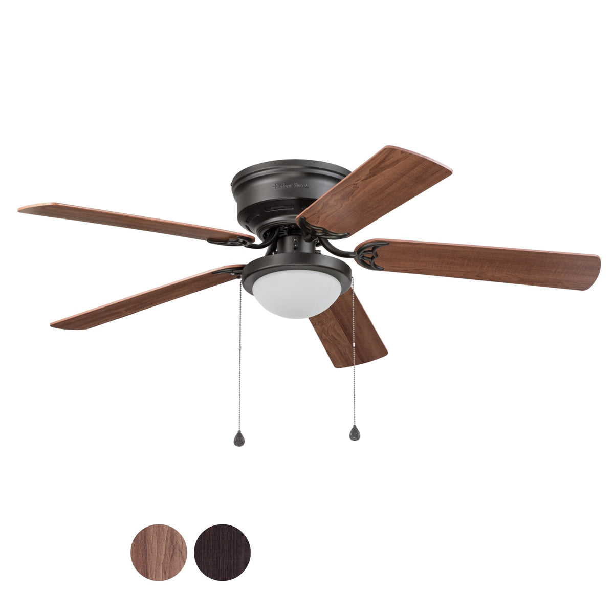 Harbor Breeze Armitage 52-in Bronze LED Indoor Flush Mount Ceiling Fan with Light Kit (5-Blade)