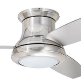 Harbor Breeze Sail Stream 52-in Brushed Nickel LED Indoor Flush Mount Ceiling Fan with Light Kit and Remote, 3-Blade