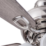 Harbor Breeze Notus 52-in Brushed Nickel LED Indoor Ceiling Fan with Light Kit (5-Blade, Driftwood/Sienna Reversible Blades)