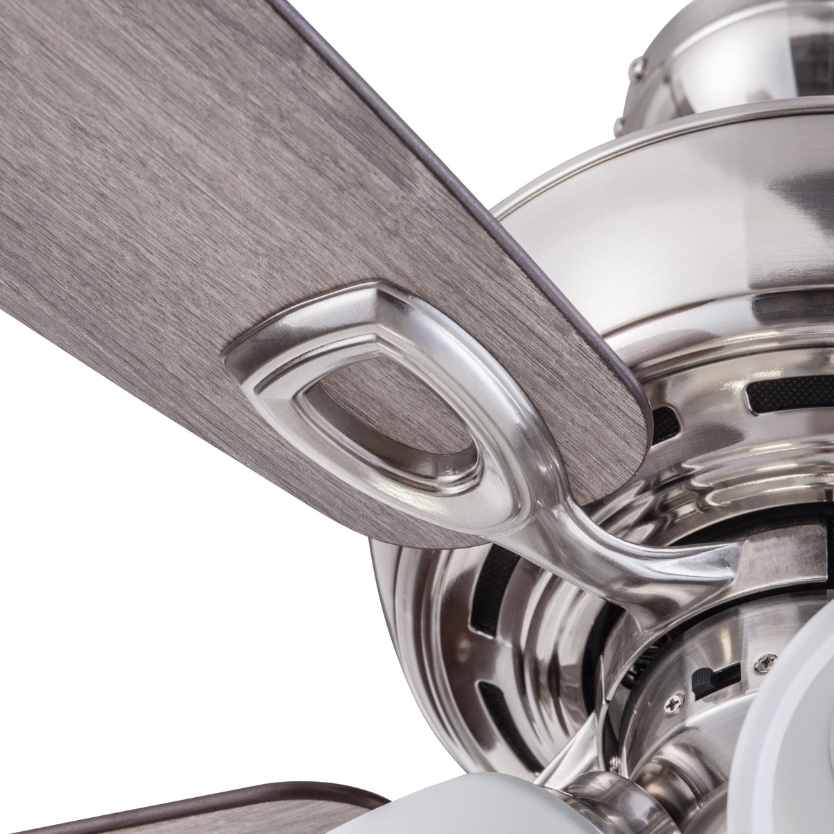 Harbor Breeze Notus 52-in Brushed Nickel LED Indoor Ceiling Fan with Light, Reversible Driftwood/Sienna Blades (5-Blade)