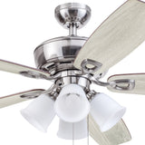 Harbor Breeze Notus 52-in Brushed Nickel LED Indoor Ceiling Fan with Light Kit (5-Blade, Driftwood/Sienna Reversible Blades)
