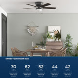 Harbor Breeze Armitage 52-in Bronze LED Indoor Flush Mount Ceiling Fan (5-Blade)