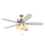 Harbor Breeze Notus 52-in Brushed Nickel LED Indoor Ceiling Fan with Light Kit (5-Blade, Driftwood/Sienna Reversible Blades)