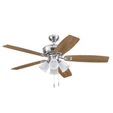 Harbor Breeze Notus 52-in Brushed Nickel LED Indoor Ceiling Fan with Light, Reversible Driftwood/Sienna Blades (5-Blade)