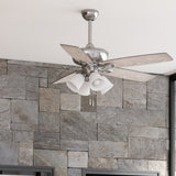 Harbor Breeze Notus 52-in Brushed Nickel LED Indoor Ceiling Fan with Light Kit (5-Blade, Driftwood/Sienna Reversible Blades)
