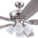 Harbor Breeze Notus 52-in Brushed Nickel LED Indoor Ceiling Fan with Light, Reversible Driftwood/Sienna Blades (5-Blade)