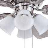 Harbor Breeze Notus 52-in Brushed Nickel LED Indoor Ceiling Fan with Light Kit (5-Blade, Driftwood/Sienna Reversible Blades)