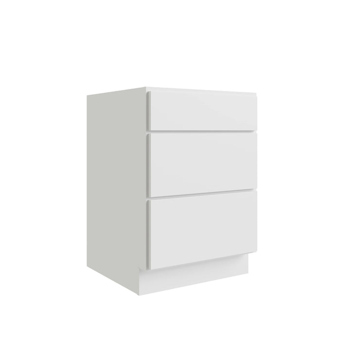 RELIABILT Parkstone 21-in W x 34.5-in H x 24-in D White 3-Drawer Base Fully Assembled Plywood Cabinet (Flat Panel Style)