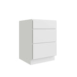 RELIABILT Parkstone 18-in W x 34.5-in H x 24-in D White 3-Drawer Base Fully Assembled Plywood Cabinet (Flat Panel Style)