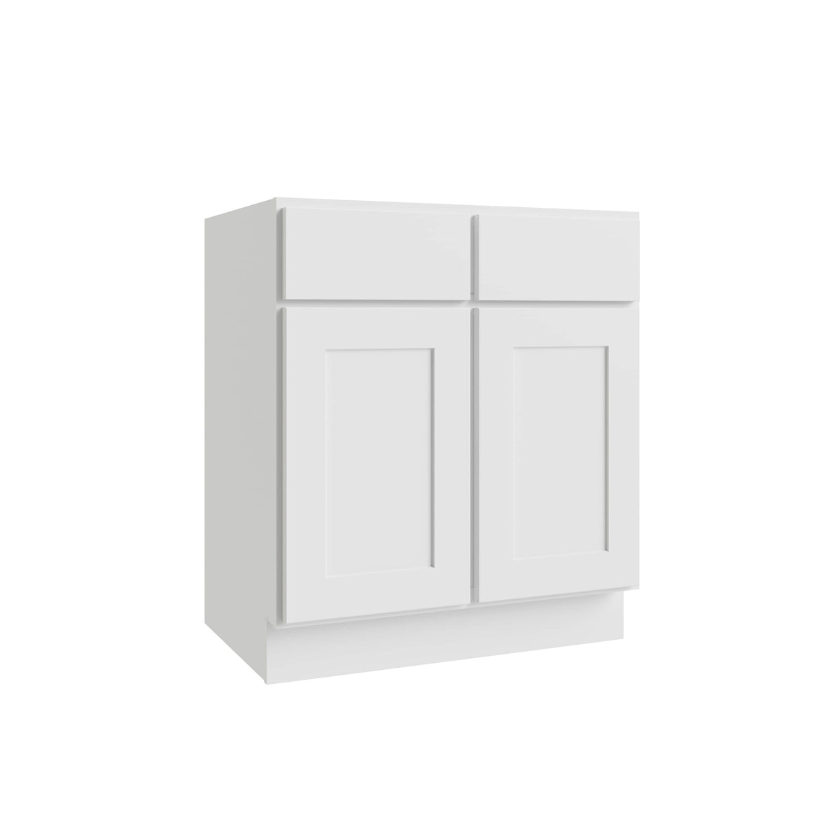 RELIABILT Parkstone 39-in W x 34.5-in H x 24-in D White 2-Drawers Base Fully Assembled Plywood Cabinet (Flat Panel Shaker Style)
