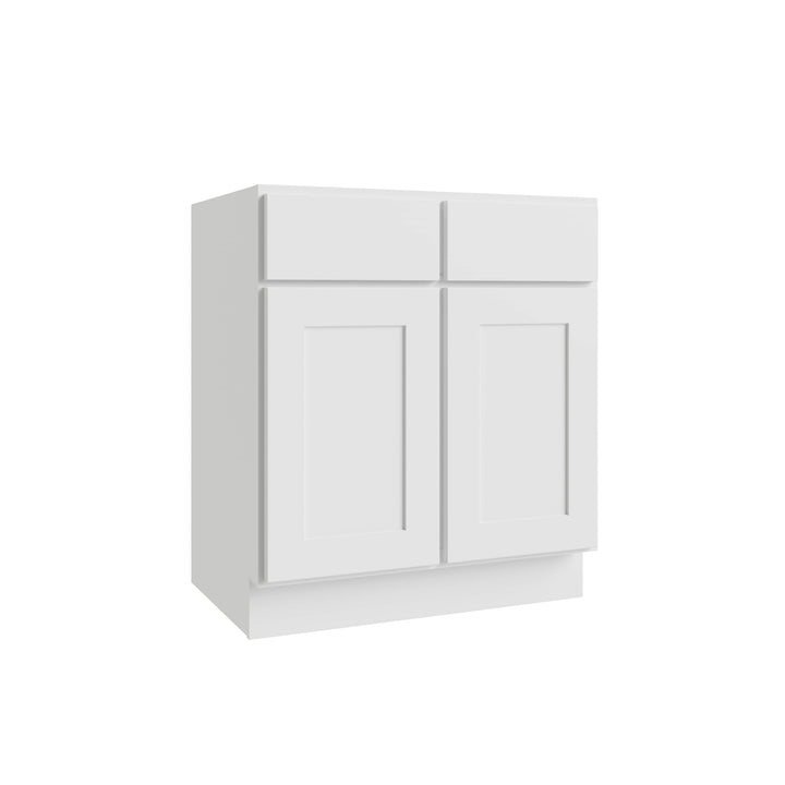 RELIABILT Parkstone 33-in W x 34.5-in H x 24-in D White Sink Base Fully Assembled Plywood Cabinet (Flat Panel Shaker Style)