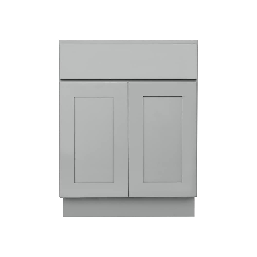 RELIABILT Overlake 27-in W x 34.5-in H x 24-in D Gray 1-Drawer Base Ready To Assemble Plywood Cabinet (Recessed Panel Shaker Door Style)