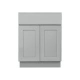 RELIABILT Overlake 27-in W x 34.5-in H x 24-in D Gray 1-Drawer Base Ready To Assemble Plywood Cabinet (Recessed Panel Shaker Door Style)