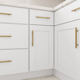 RELIABILT Fairplay 36-in W x 34.5-in H x 24-in D White Blind 1-Drawer Corner Base Ready To Assemble Plywood Cabinet (Recessed Panel Shaker Style)
