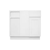 RELIABILT Fairplay 36-in W x 34.5-in H x 24-in D White Blind 1-Drawer Corner Base Ready To Assemble Plywood Cabinet (Recessed Panel Shaker Style)
