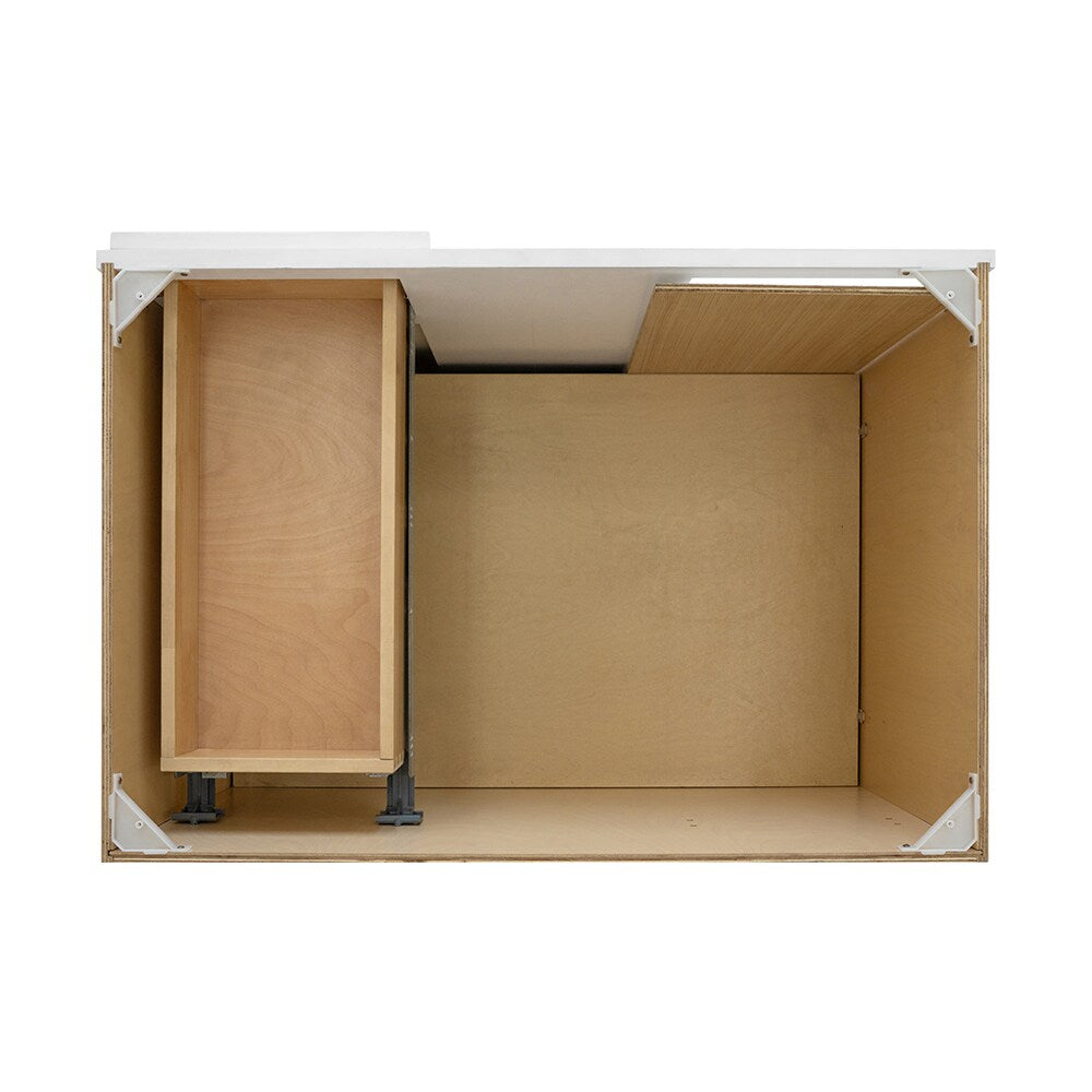 RELIABILT Fairplay 36-in W x 34.5-in H x 24-in D White Blind 1-Drawer Corner Base Ready To Assemble Plywood Cabinet (Recessed Panel Shaker Style)