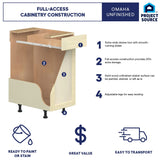 Project Source Omaha Unfinished 36-in W x 34.5-in H x 24.5-in D Unfinished Poplar 1-Drawer Base Ready To Assemble Cabinet (Recessed Panel Shaker Style)