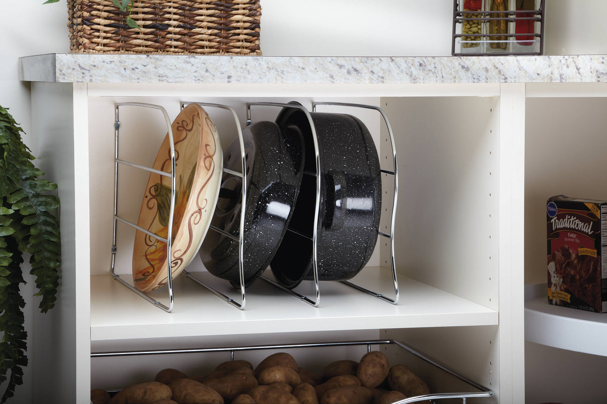 Rev-A-Shelf 0.75-in W x 18-in H 1-Tier Cabinet-Mount Chrome Bakeware Organizer, 20-in D