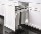 Rev-A-Shelf 50-Quart Plastic Soft-Close Dual Pull-Out Trash Can, Gray