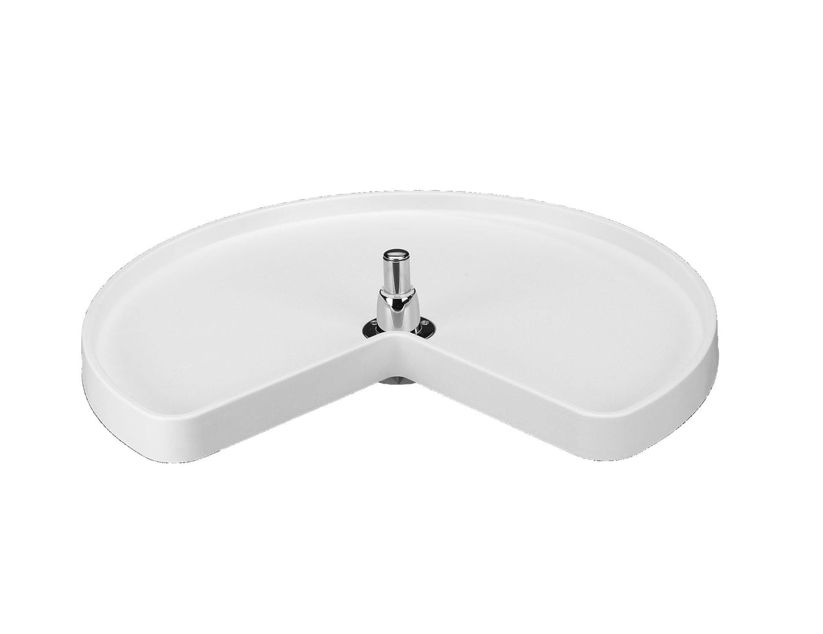 Rev-A-Shelf 24-in White Polymer Kidney Lazy Susan, Bottom-Mount, 1-Tier
