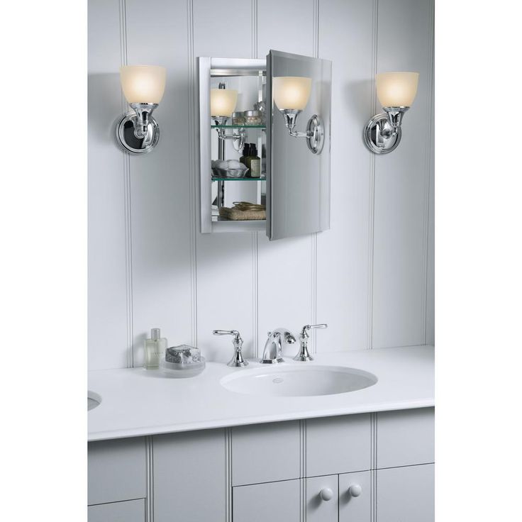 15.5 in. W x 19.5 in. H x 5 in. D Aluminum Recessed Medicine Cabinet