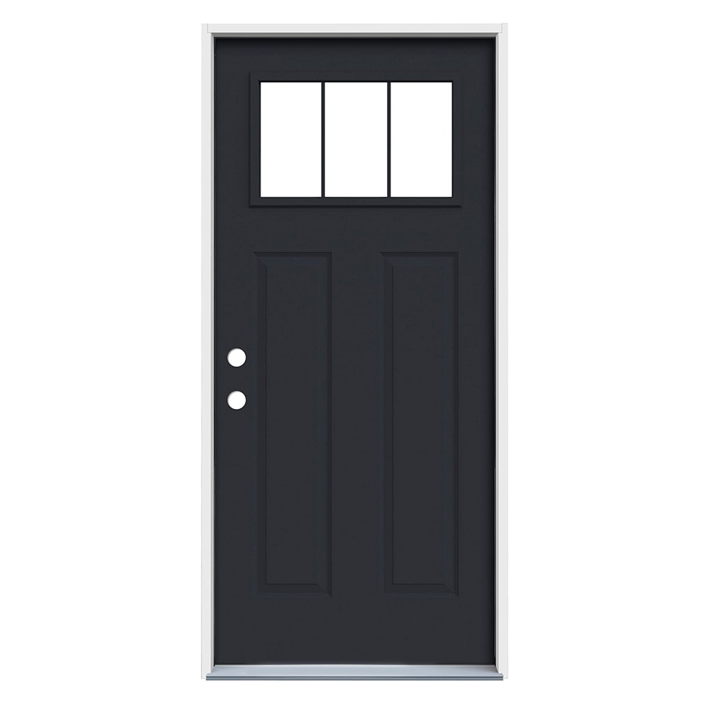 JELD-WEN 36x80 Steel prehung entry door, Right-hand inswing, Painted – primary view 1
