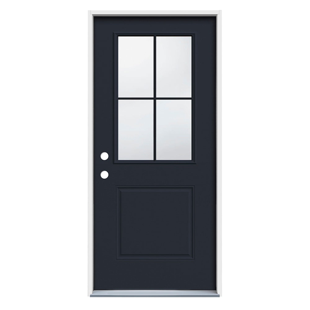 JELD-WEN 36x80 Steel prehung entry door, Right-hand inswing, Painted – primary view 1