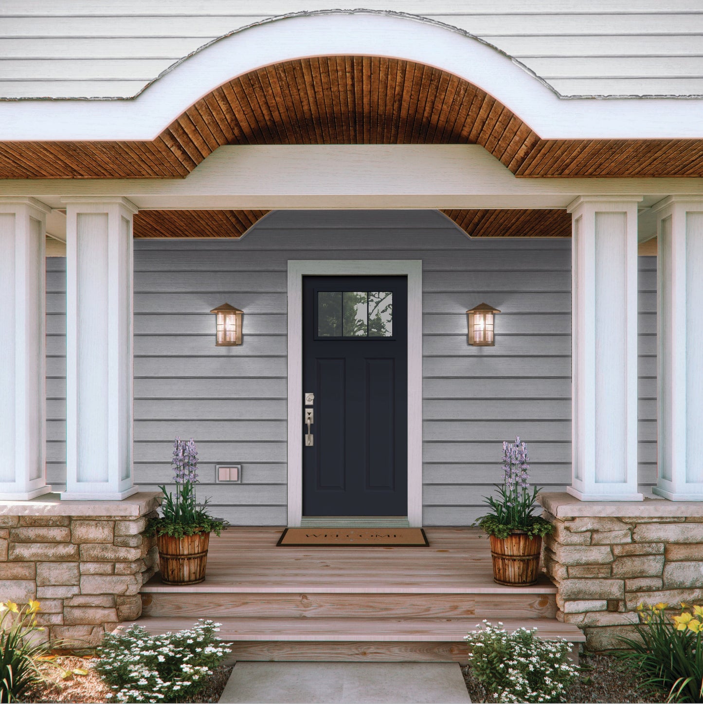 JELD-WEN 36x80 Steel prehung entry door, Right-hand inswing, Painted – room view 3