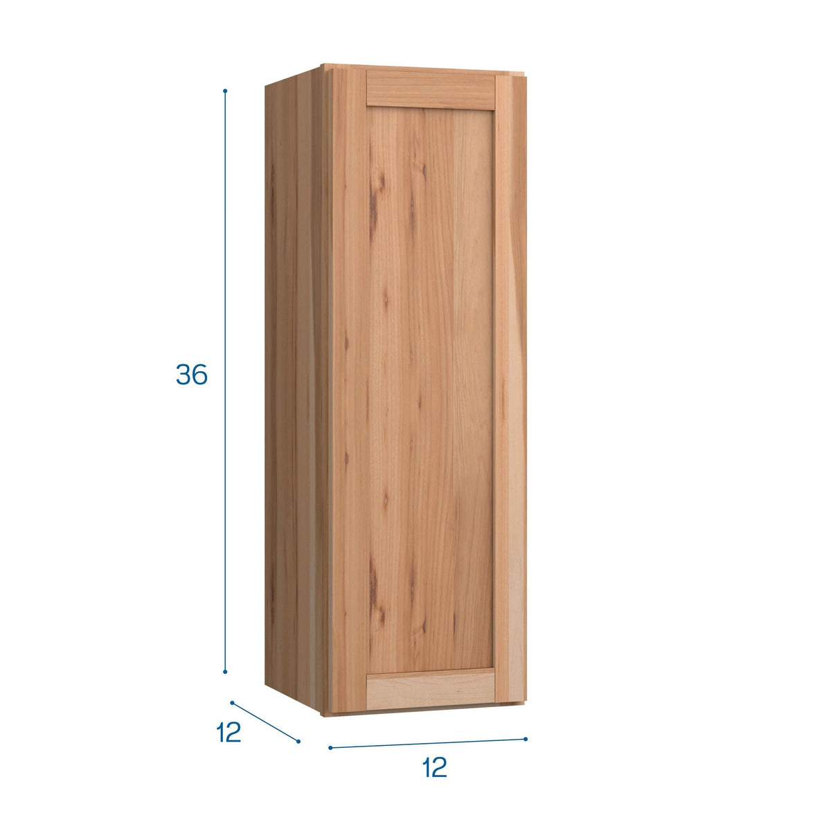 Project Source Branson 12-in W x 36-in H x 12-in D Hickory Base Fully Assembled Cabinet (Recessed Panel Shaker Door Style)