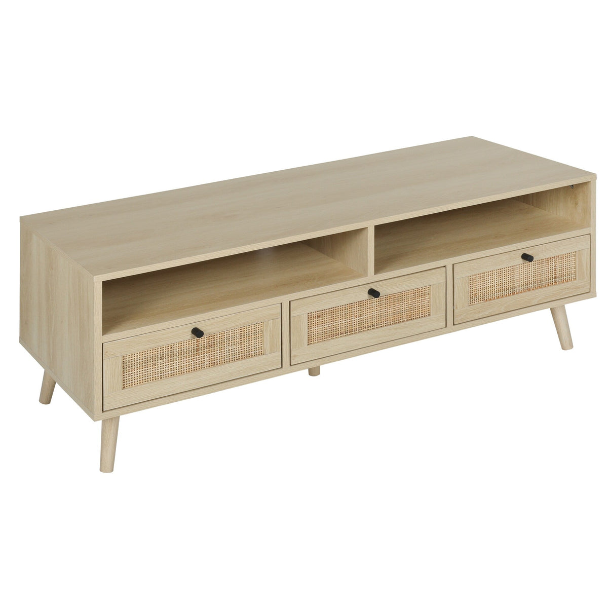 Fun Orange Modern/Contemporary Oak Tv Cabinet (Accommodates TVs up to 55-in)